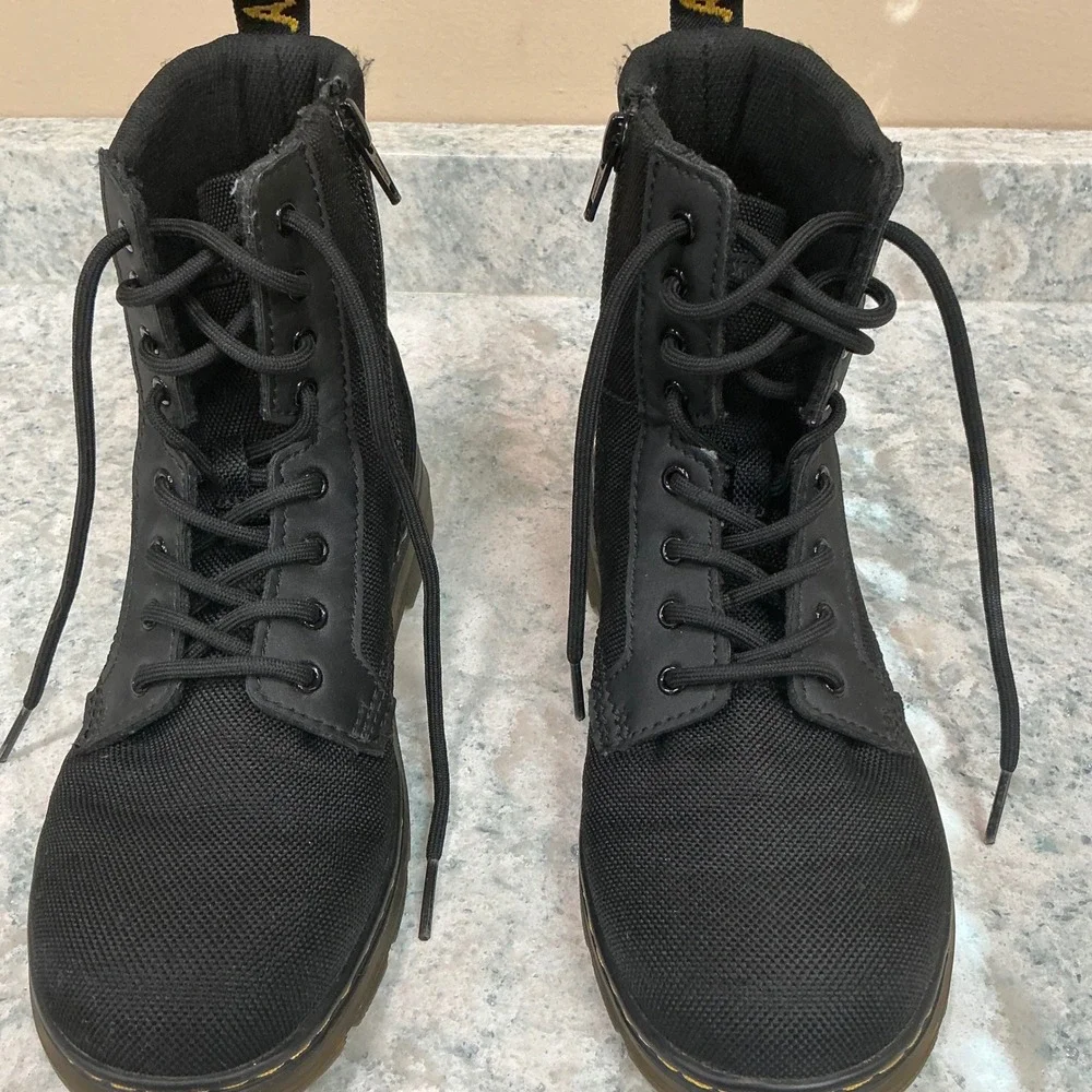 Dr. Martens Combs J Boots Size 4M 5L Black Nylon Tactical Side Zip Combat Boot